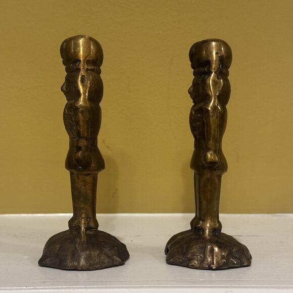 Vintage Bombay Company 2 Brass Nutcracker Stocking Holder Christmas Decor 1993 - Picture 5 of 13